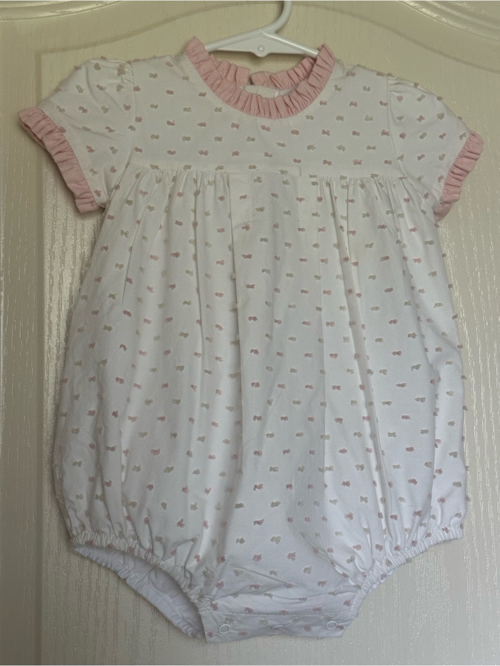 Dondolo Pink Bow Bubble Romper 9M